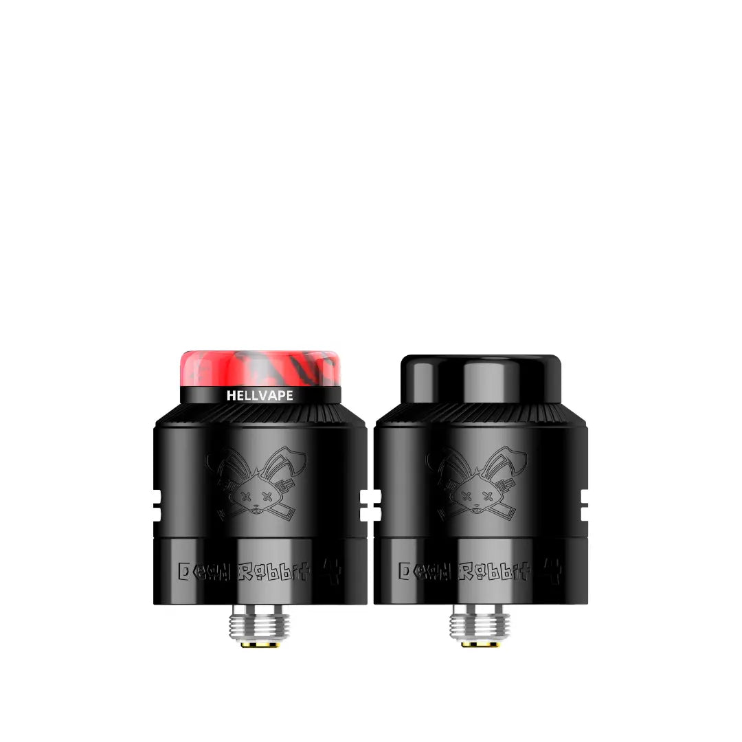 Hellvape Dead Rabbit 4 RDA in Matte Full Black Colour with AG + Resin and Stainless Steel Drip Tips