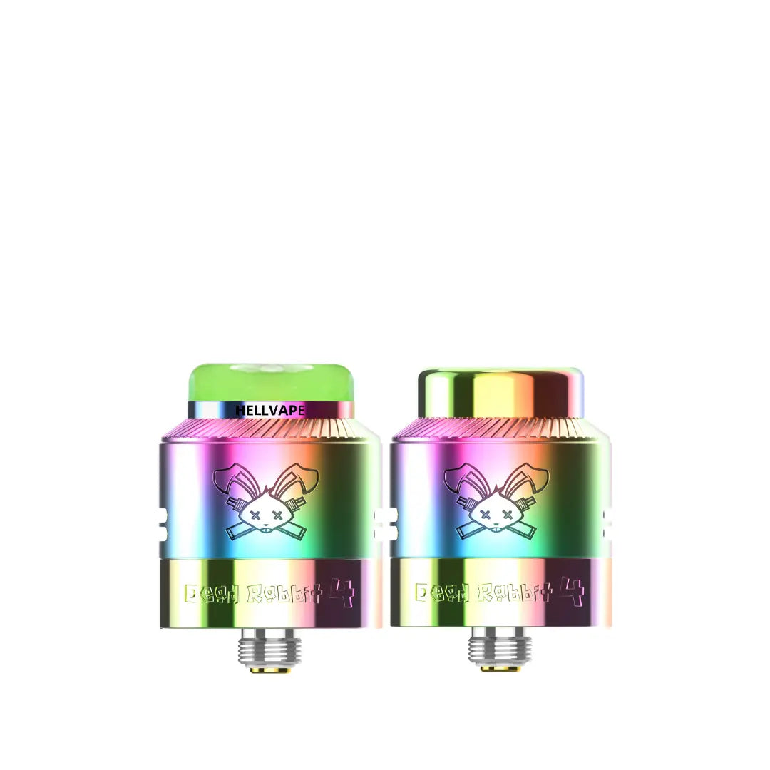 Hellvape Dead Rabbit 4 RDA in Rainbow Colour with AG + Resin and Stainless Steel Drip Tips