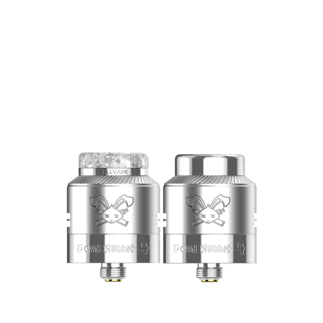 Hellvape Dead Rabbit 4 RDA in S.S Colour with AG + Resin and Stainless Steel Drip Tips