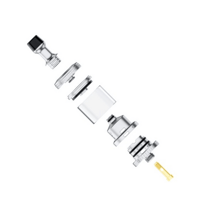 Exploded view of Hellvape Dead Rabbit MTL RTA V2, showing individual components.