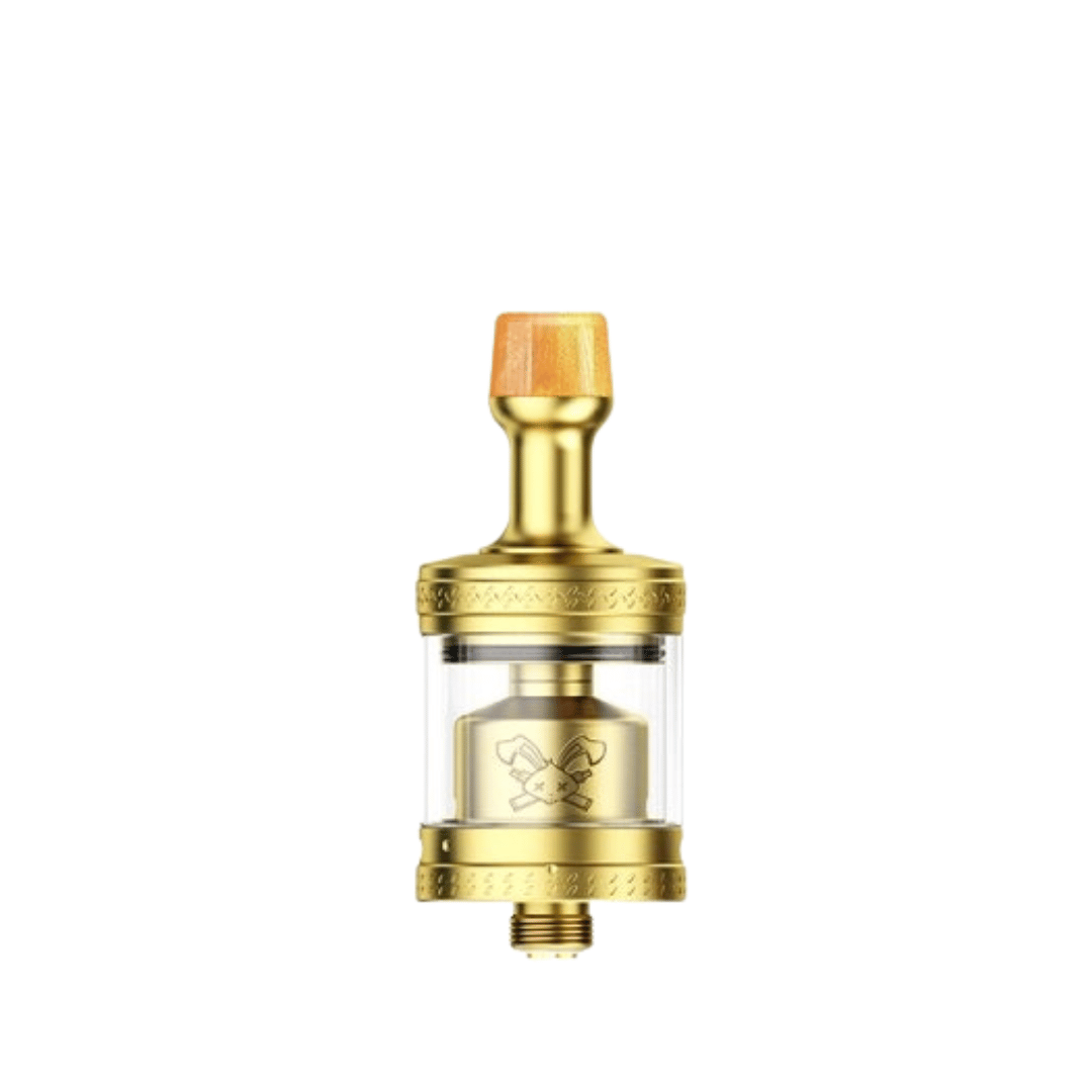 Gold Hellvape Dead Rabbit MTL RTA V2 with engraved logo.