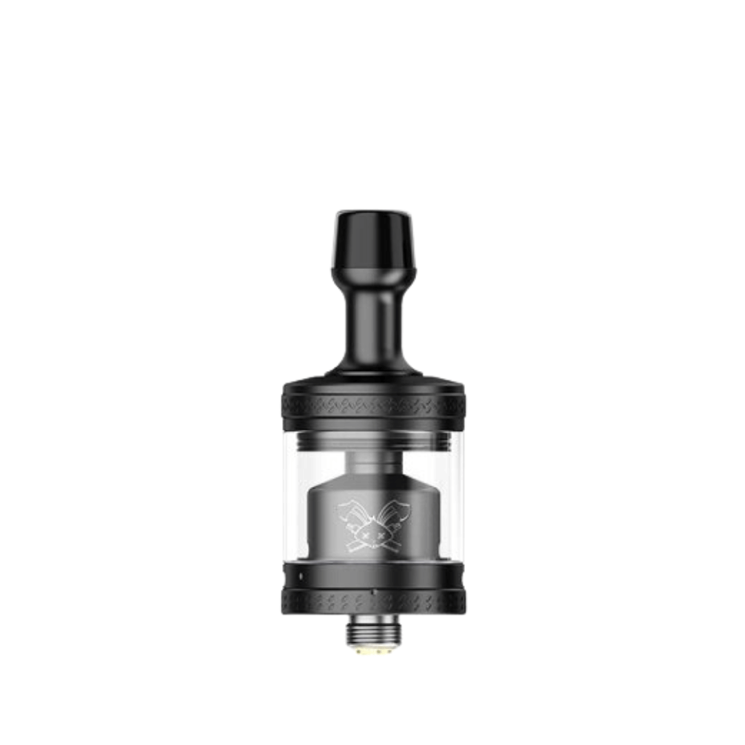 Hellvape Dead Rabbit MTL RTA V2 in matte black, featuring a compact, sleek design.