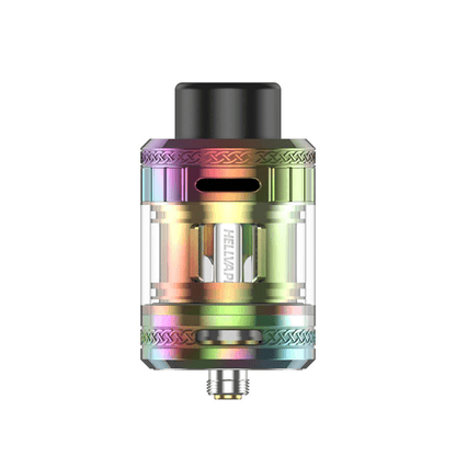 Hellvape Fat Rabbit 2 Sub Ohm Tank in iridescent colours, with visible coil inside.