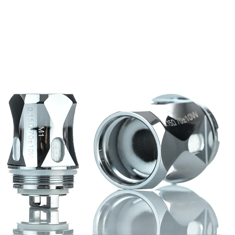 HorizonTech Falcon Legend replacement coils, shiny metallic finish, displayed on a reflective surface.