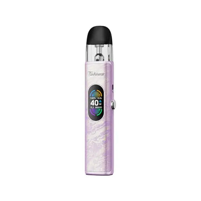 HorizonTech Talons 3 Pod Vape Kit in frosted purple with a digital display.