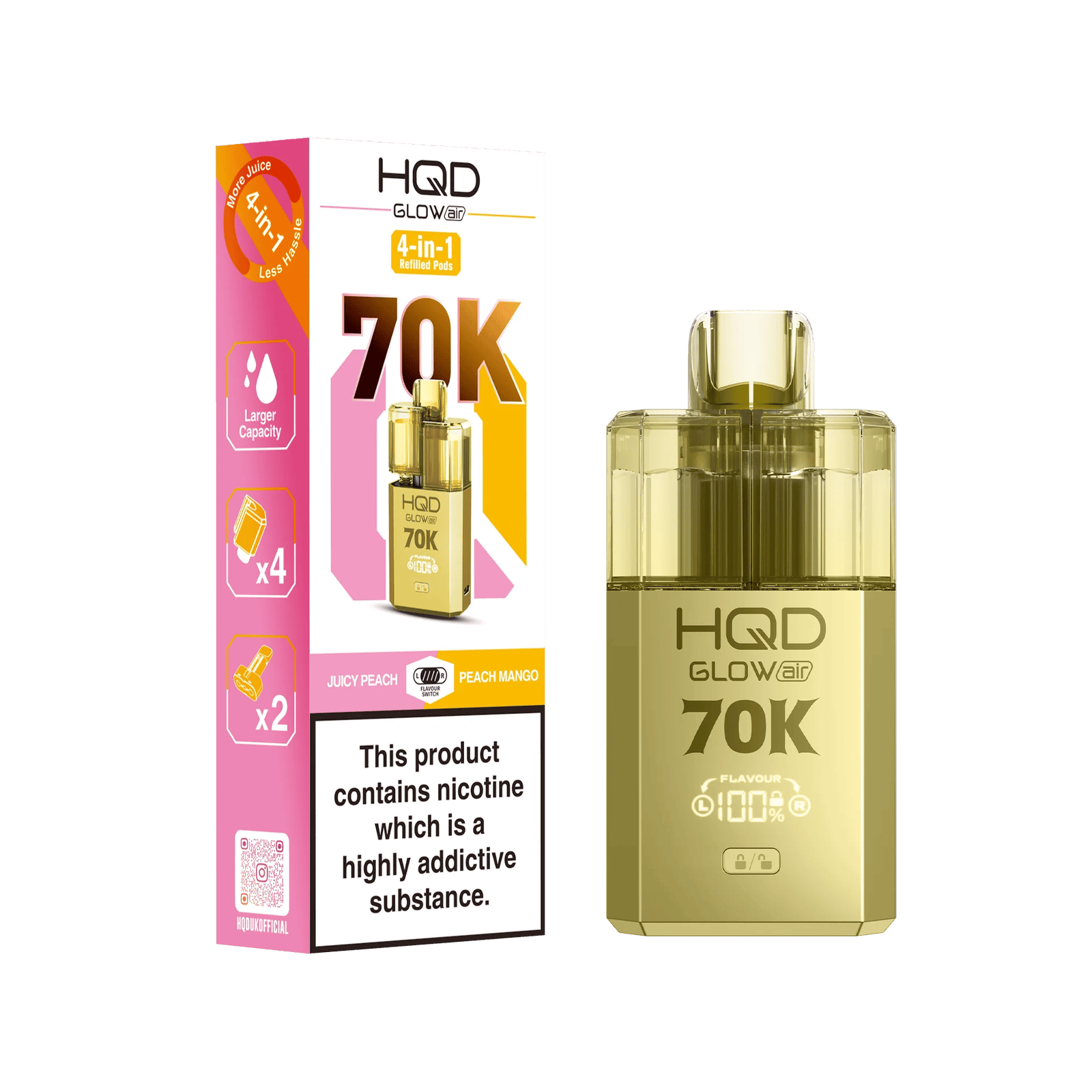 HQD Glow Air 70K Puff Prefilled Pod Vape Kit | Box of 5 AJ's Superstore HQD Glow Air 70K Puff Prefilled Pod Vape Kit | Box of 5 AJ's Superstore