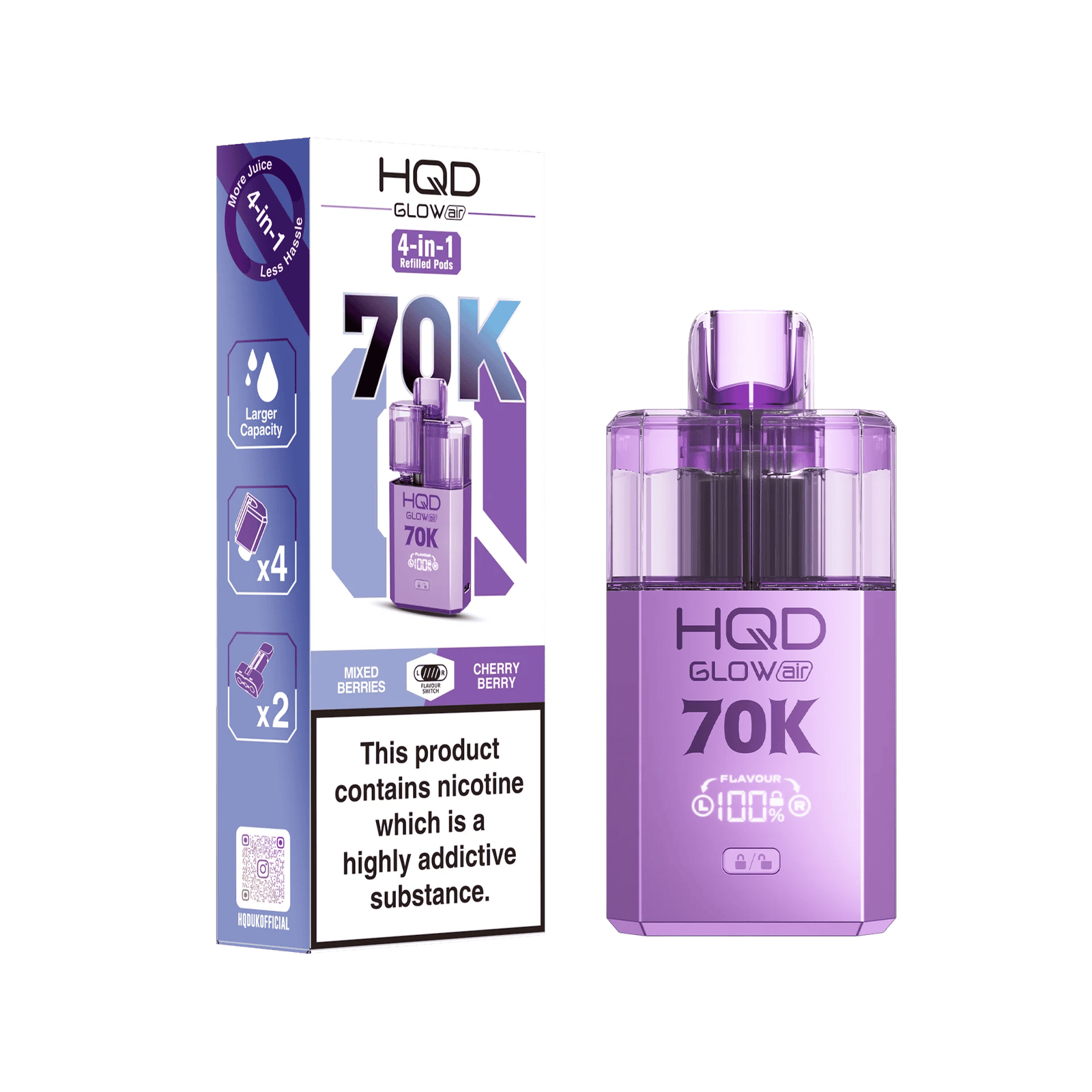 how to unlock hqd vape HQD Glow Air 70K Puff Prefilled Pod Vape Kit