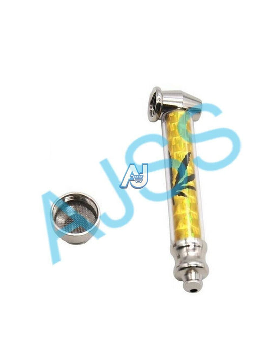 Metal Herb Smoking Pipe with 5 Pipe Screens - Compact Cigarette Pipe
