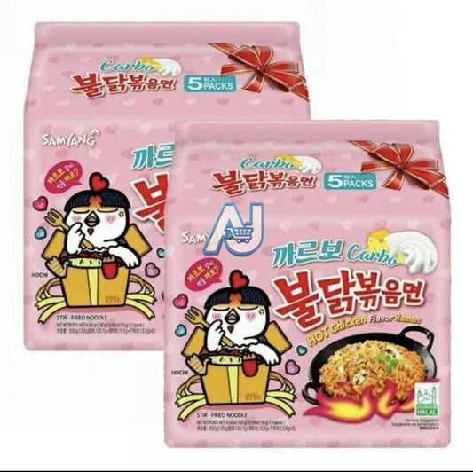 Samyang Carbonara Carbo Hot Chicken Spicy Ramen Noodles (Pack of 10)