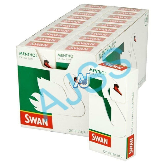 Swan Menthol Extra Slim Filter Tips 120s x 20 (Complete Box of 2400 Menthol Tip)