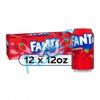 Fanta Strawberry Soft Drink Cans 12oz (355ml) - 12-Pack. BBD: DEC/24