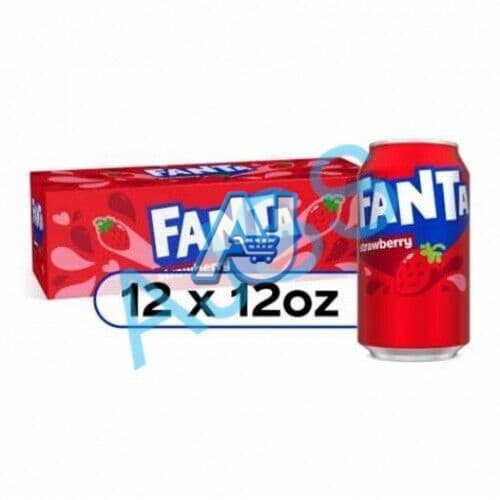 Fanta Strawberry Soft Drink Cans 12oz (355ml) - 12-Pack. BBD: DEC/24