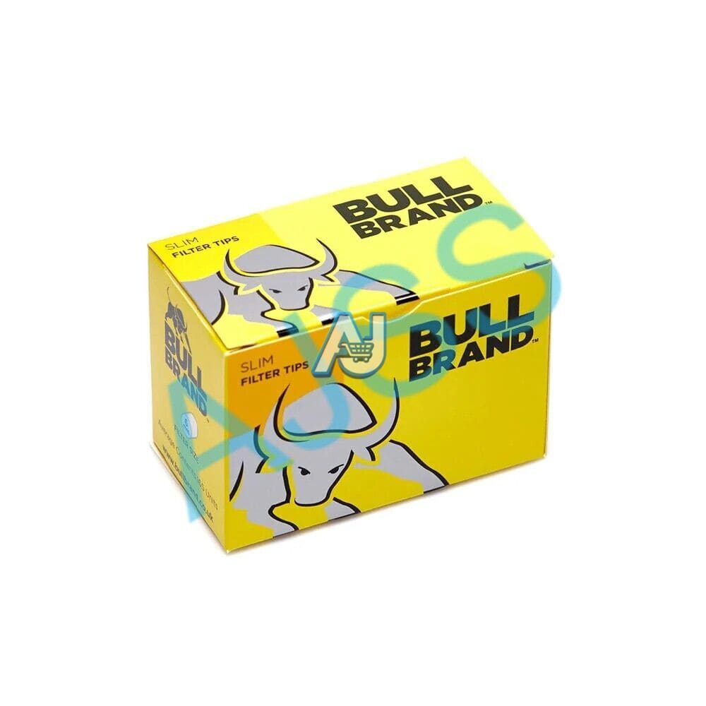 20 Pack Bull Brand Slim Filter Tips - Loose Smoking 3200 Tips - New Yellow Editi