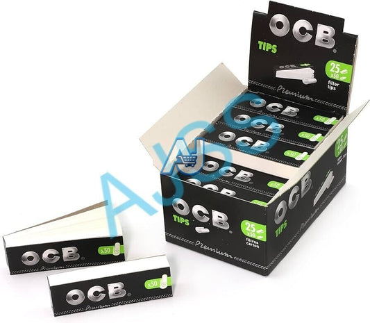 OCB Perforated Roach Filter Tips - 50 Pack Full Box for Easy Rolling