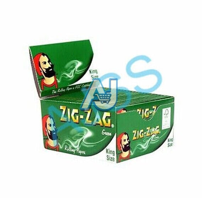 Zig Zag King Size Smoking Papers - Green/Red/Blue/Silver Full Box (Real Papers)