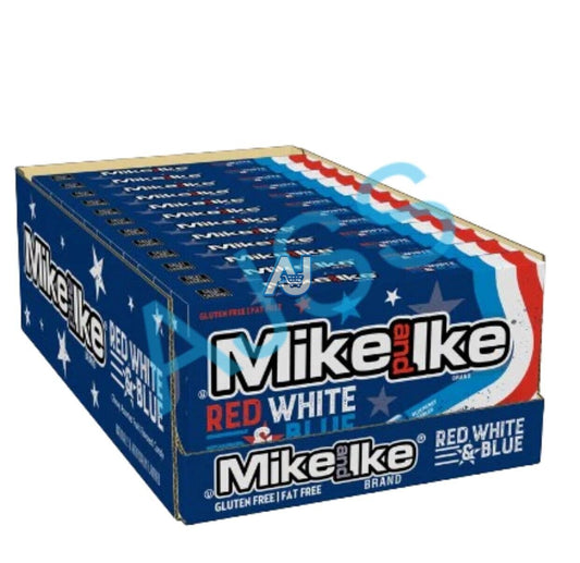 Mike and Ike Red, White & Blue Candy Theatre Box 120g (Pack of 12)