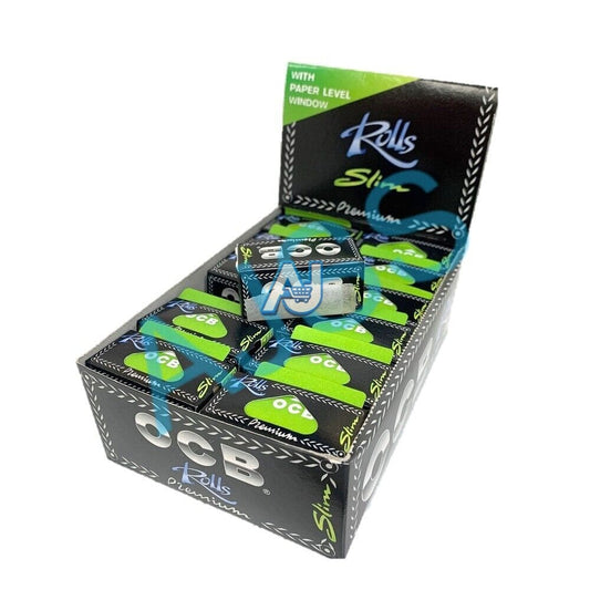 24x OCB Black Premium Slim Rolls - Ultra Thin Rolling Papers for Cigarettes