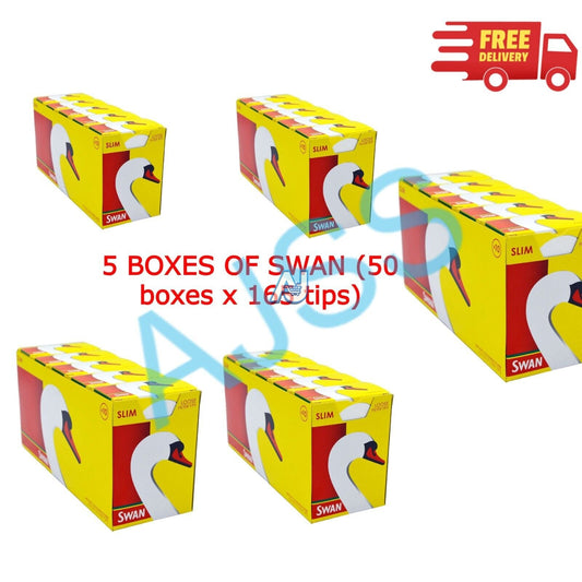Swan Slim Line Cigarette Filter Tips - 50 Boxes, Free Shipping - Only Â£23.25