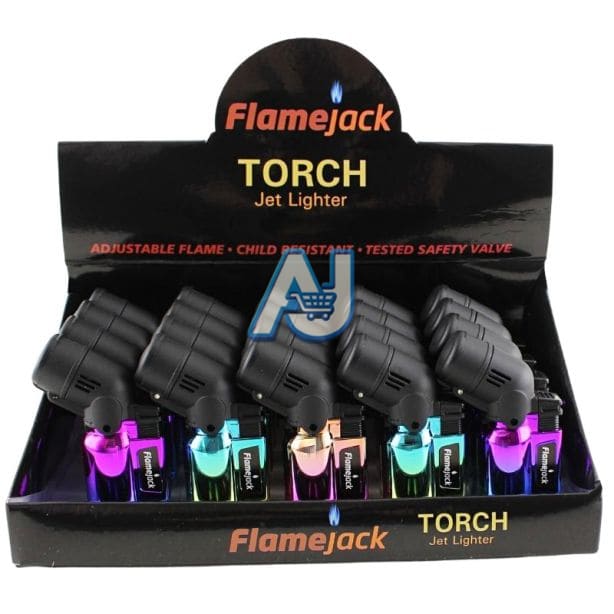 FlameJack 'Rainbow' Torch Jet Lighter - Assorted Colours