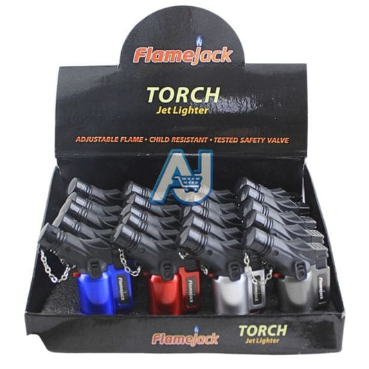 FlameJack Torch Jet Lighters - Assorted Metallic Colours