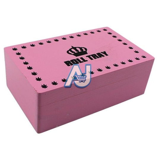 Roll Tray Wooden Box - Pink (Medium)