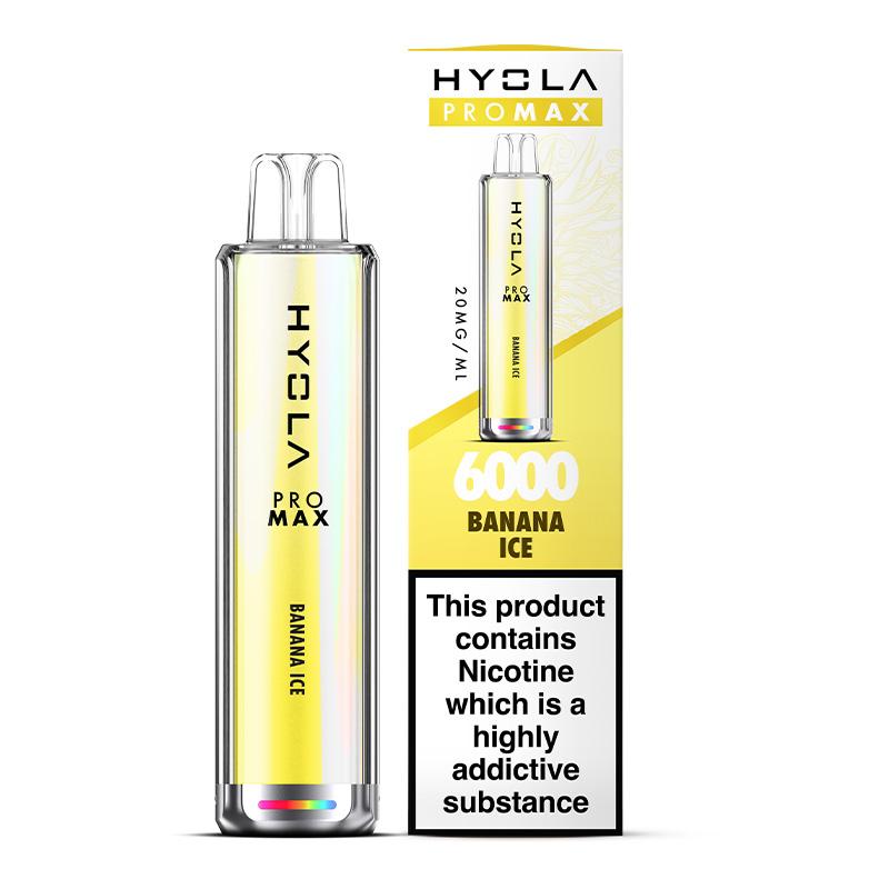Hyola Pro Max 6000 Puffs Prefilled Vape Pod Kit Box of 10, Banana Ice Flavour
