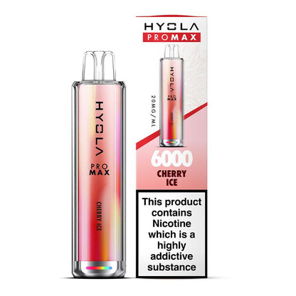 Hyola Pro Max 6000 Puffs Prefilled Vape Pod Kit Box of 10, Cherry Ice Flavour