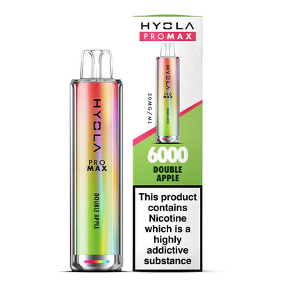 Hyola Pro Max 6000 Puffs Prefilled Vape Pod Kit Box of 10, Double Apple Flavour