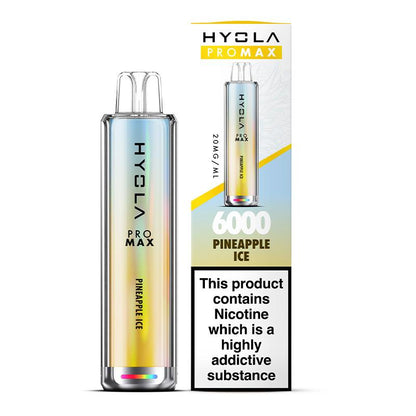 Hyola Pro Max 6000 Puffs Prefilled Vape Pod Kit Box of 10, Pineapple Ice Flavour