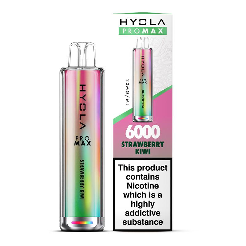 Hyola Pro Max 6000 Puffs Prefilled Vape Pod Kit Box of 10, Strawberry Kiwi Flavour