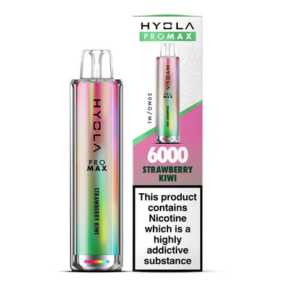 Hyola Pro Max 6000 Puffs Prefilled Vape Pod Kit Box of 10, Strawberry Kiwi Flavour