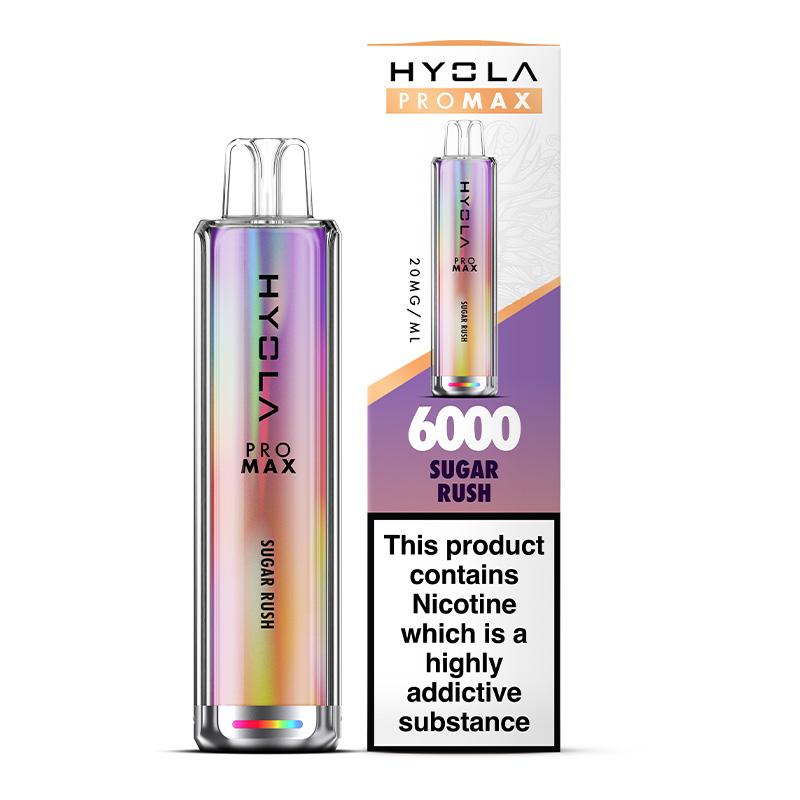 Hyola Pro Max 6000 Puffs Prefilled Vape Pod Kit Box of 10, Sugar Rush Flavour