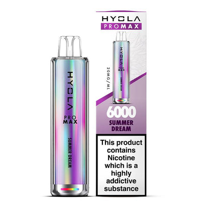 Hyola Pro Max 6000 Puffs Prefilled Vape Pod Kit Box of 10, Summer Dream Flavour