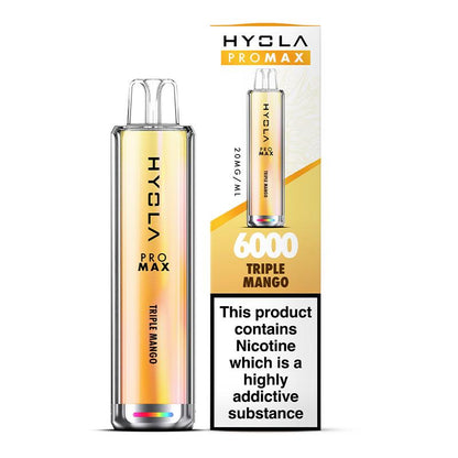 Hyola Pro Max 6000 Puffs Prefilled Vape Pod Kit Box of 10, Triple Mango Flavour