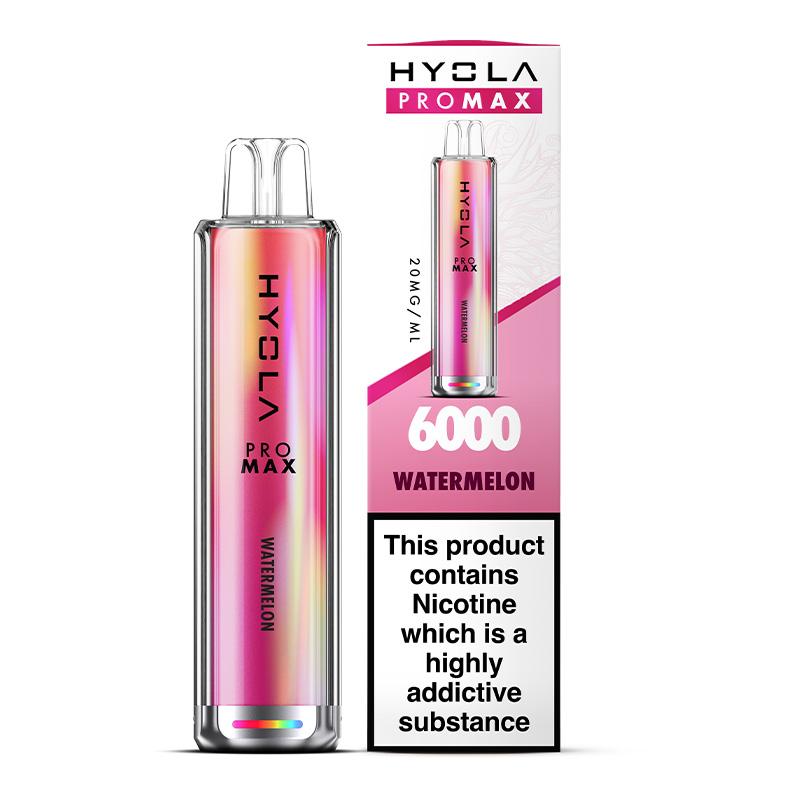 Hyola Pro Max 6000 Puffs Prefilled Vape Pod Kit Box of 10, Watermelon Flavour