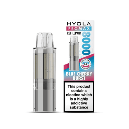 Hyola Pro Max 8000 Prefilled Replacement Pod Box of 5, Blue Cherry Burst Flavour