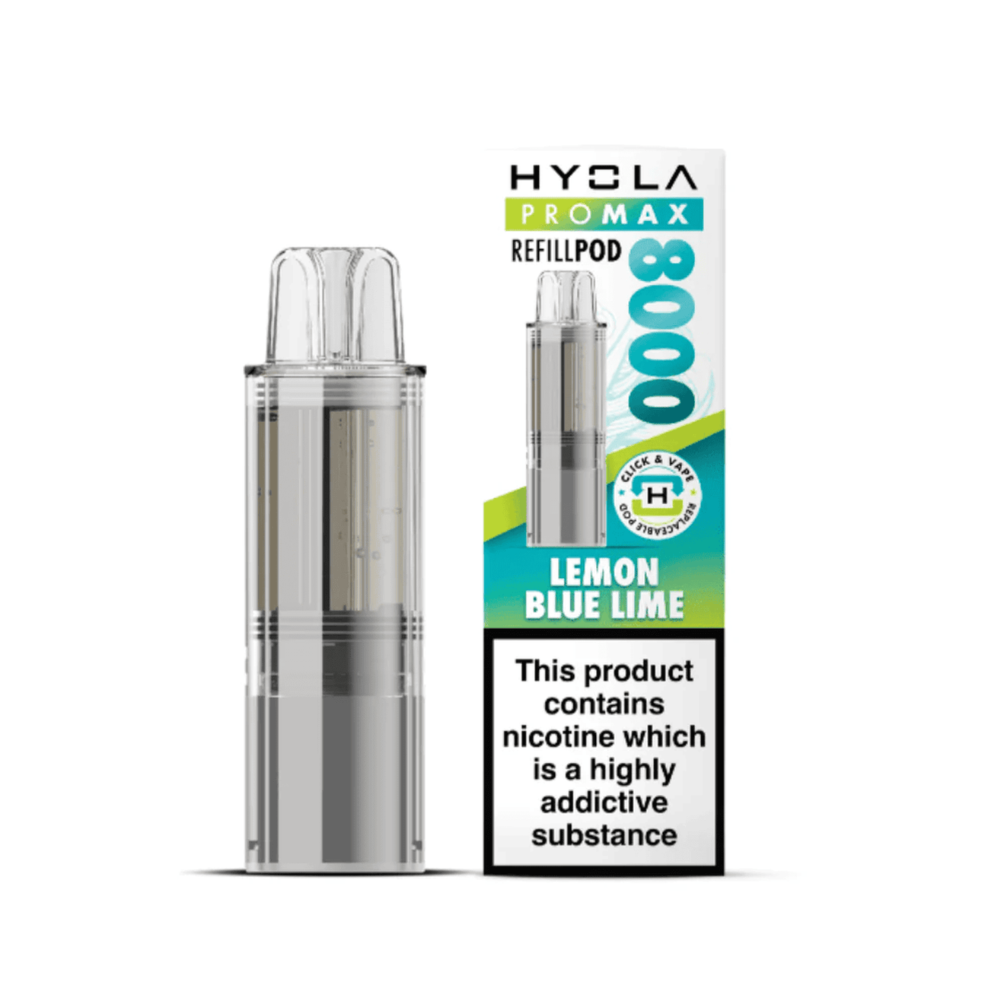 Hyola Pro Max 8000 Prefilled Replacement Pod Box of 5, Lemon Blue Lime Flavour 