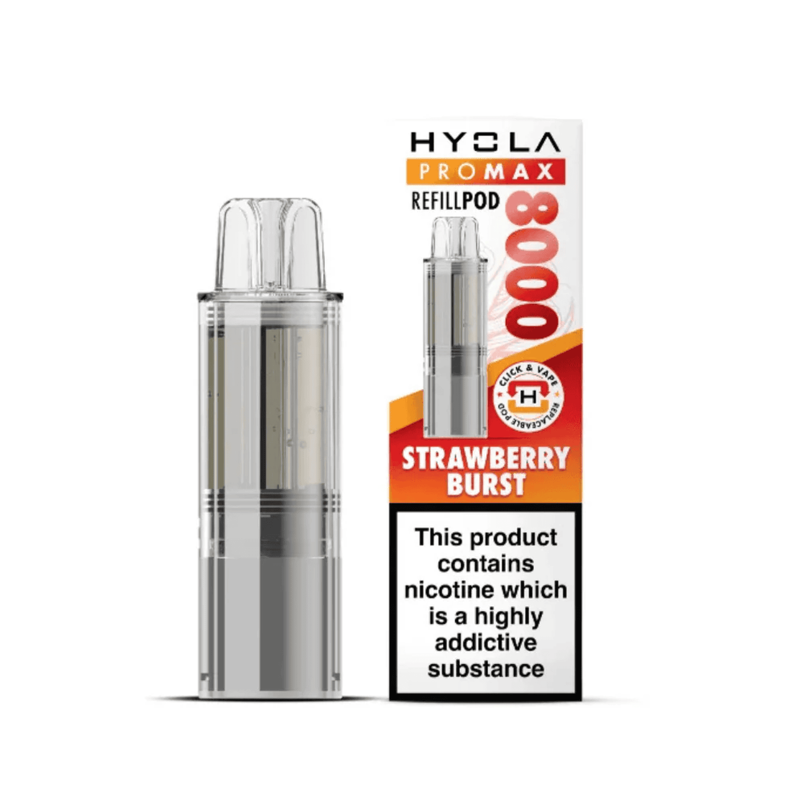 Hyola Pro Max 8000 Prefilled Replacement Pod Box of 5, Strawberry Burst Flavour 