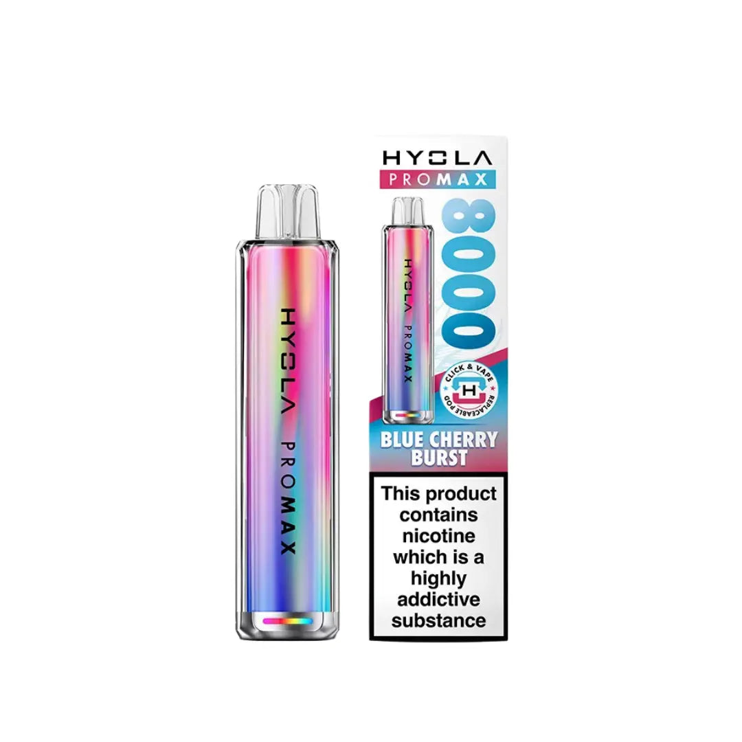 Hyola Pro Max 8000 Puff Vape Kit Blue Cherry Burst Flavour 