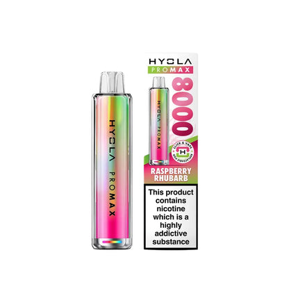 Hyola Pro Max 8000 Puff Vape Kit Raspberry Rhubarb Flavour 