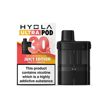 Hyola Ultra 30k Prefilled Pods Pack of 5,  Peach Ice, Mango Ice Flavour 