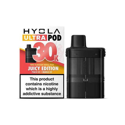 Hyola Ultra 30k Prefilled Pods Pack of 5,  Peach Ice, Mango Ice Flavour 