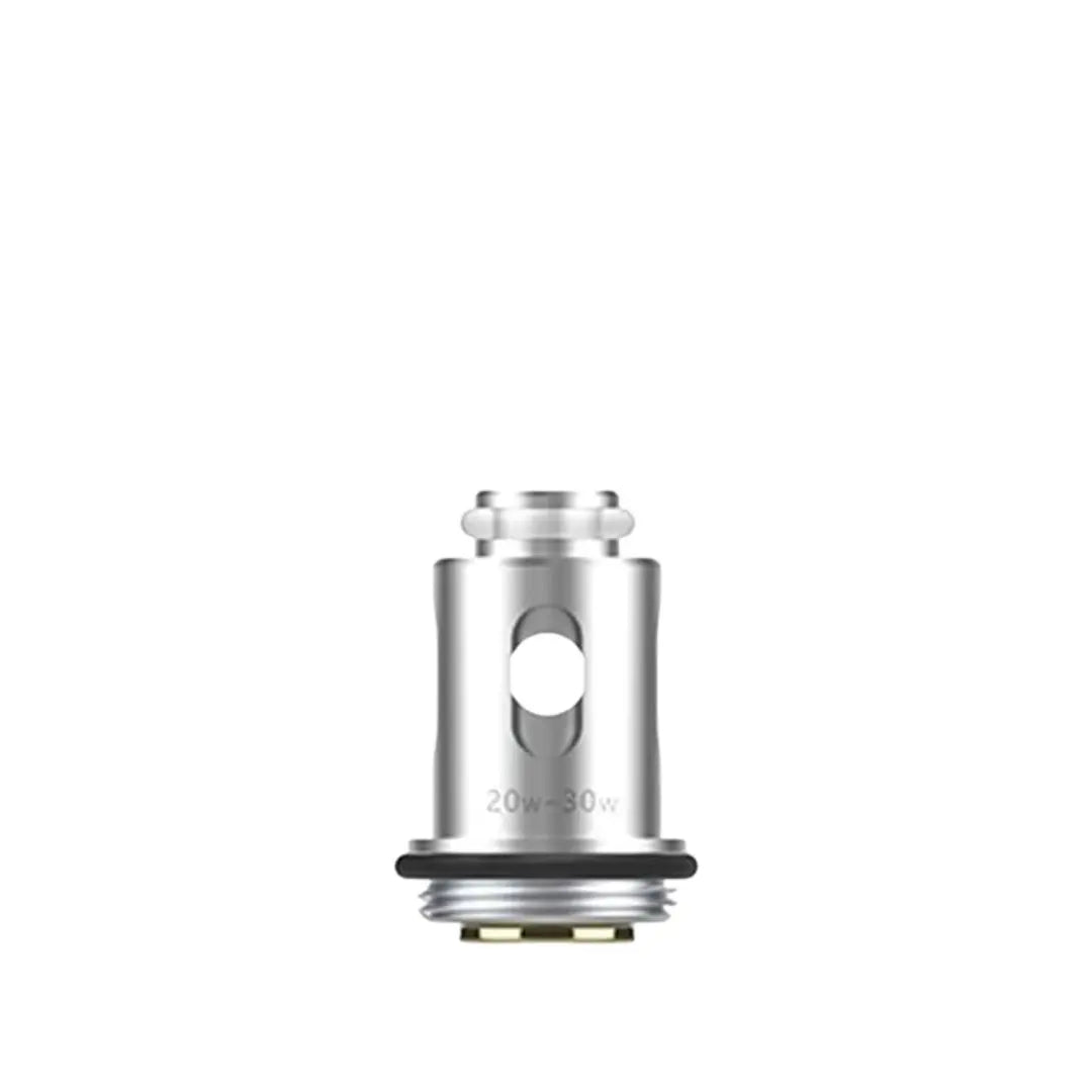 Silver iJoy vape coil, marked 20-30W 0.6 ohm, on a plain grey background.