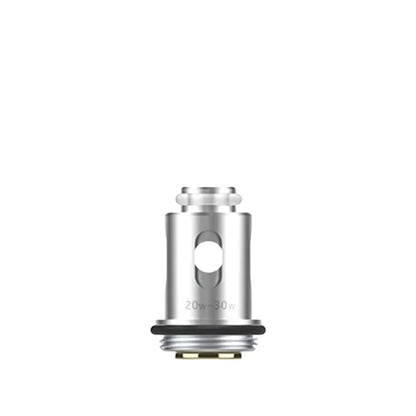 Silver iJoy vape coil, marked 20-30W 0.6 ohm, on a plain grey background.
