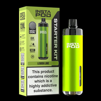 Insta Pod 6000 Prefilled Pod Vape Kit Box of 5, Lemon Lime Flavour