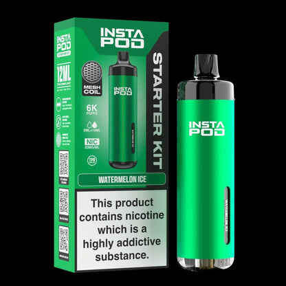 Insta Pod 6000 Prefilled Pod Vape Kit Box of 5, Watermelon Ice Flavour