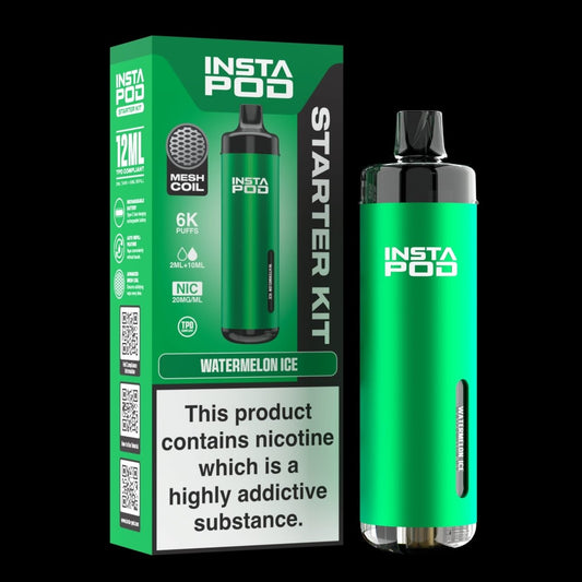 Insta Pod 6000 Prefilled Pod Vape Kit Box of 5, Watermelon Ice Flavour