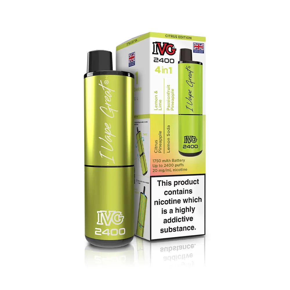IVG 2400 4 in 1 Multi Flavour Vape Kit - TPD Legal 2025 - Citrus Edition