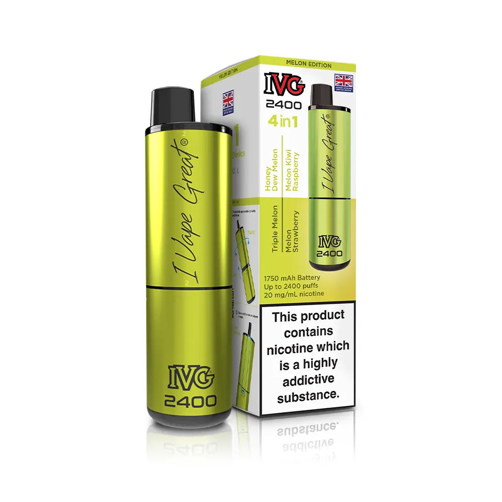 IVG 2400 4 in 1 Multi Flavour Vape Kit - TPD Legal 2025 - Melon Edition