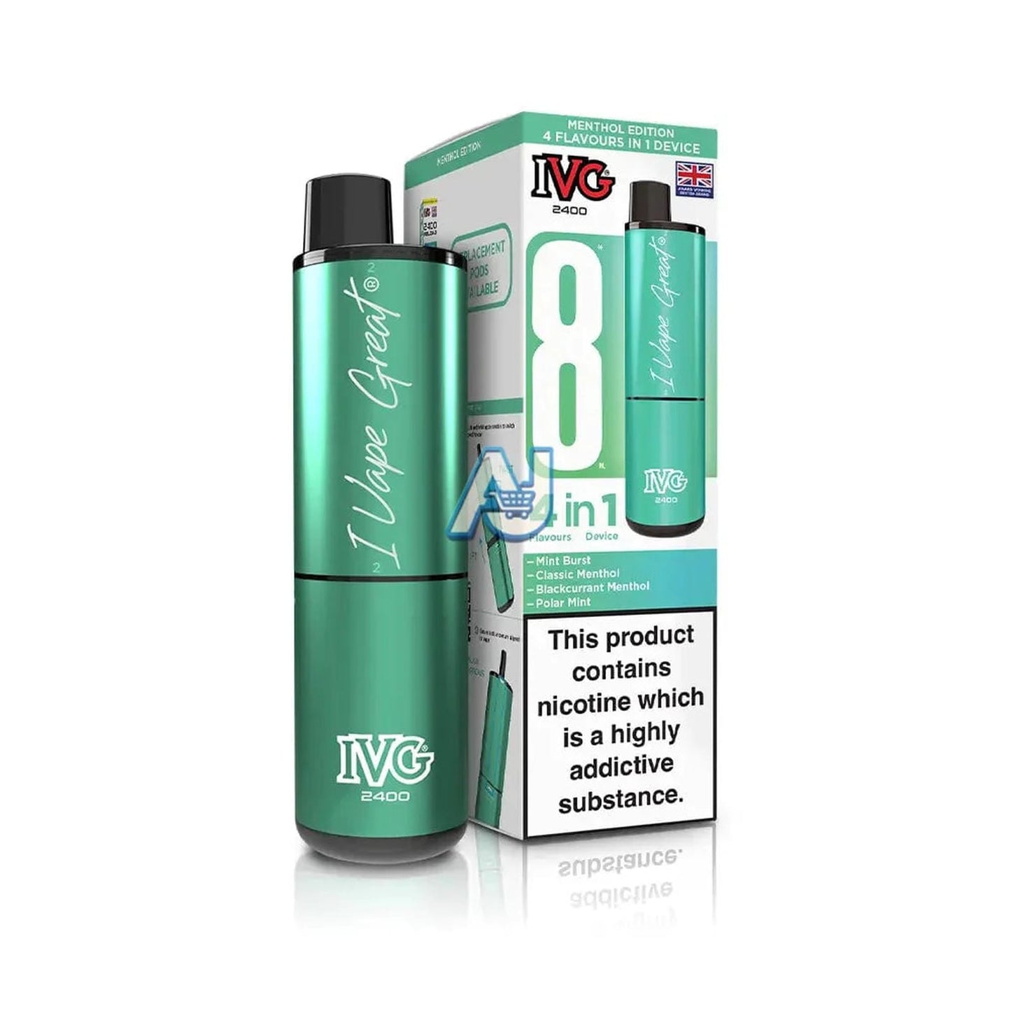 IVG 2400 Prefilled Pod Kit, Menthol Edition